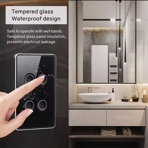 Glomarket Tuya Zigbee temperli cam içbükey düğme dokunmatik ışıklı anahtar 1/2/3/4 Gang Wifi duvar anahtarı Google Alexa ile çalışmak - Product Image 6