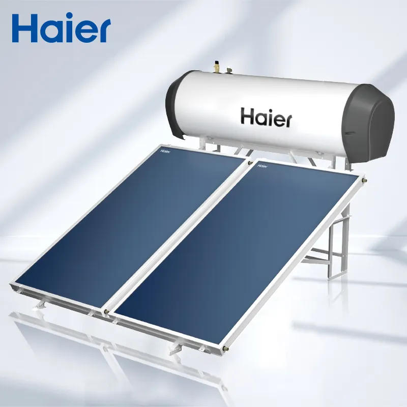 태양 열 저압 기계 프로젝트 구리 플랫 플레이트 핀 튜브 플랫 플레이트 태양열 샤워 온수기