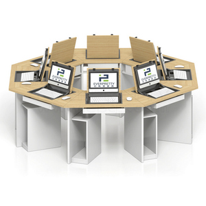 Labor-Computertisch Holztisch Kombination mit CPU-Ständer - Product Image 4