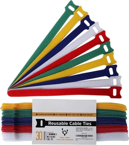 Directo de fábrica tipo T Nylon Cable Tie Wire Organizer Hook Loop Storage para datos de computadora Red de alimentación Cable Tie Wire Belt