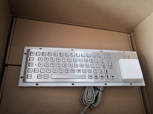 Ip65 מקשים תעשייתי גלי מתכת רכוב מקלדת מכני עם לוח מקשים מכני עם trackball