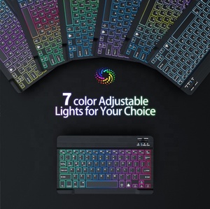 Teclado LED inalámbrico español ruso TecladoThai teclado francés para Android Win iOS recargable BT Mini teclado ratón conjuntos - Product Image 5