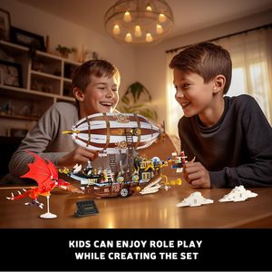 <strong>Science</strong> Fiction Mechanical Aesthetic <strong>Building</strong> <strong>Block</strong> Model of Airship Educational Toy <strong>Building</strong> <strong>Block</strong> Set Toy for Kids - Product Image 6