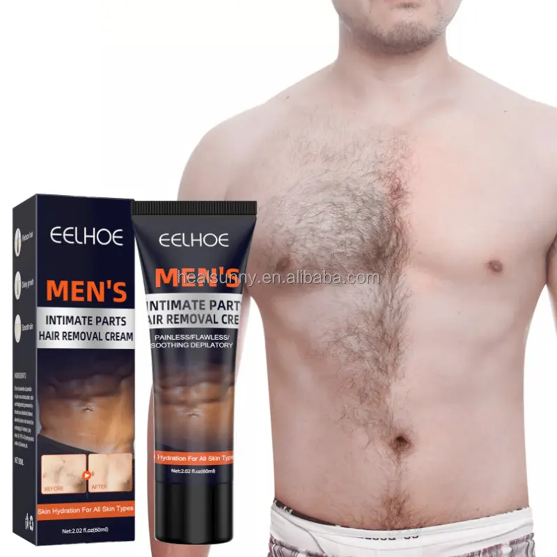 Creme removedor de pelos de rosto para homens, creme de remoção de pelos
