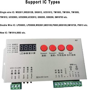 K-1000S Engneer с SD-картой светодиодный контроллер RGB Светодиодная лента 2048 IC контроллер DC5-24V адресуемый программируемый контроллер - Product Image 5