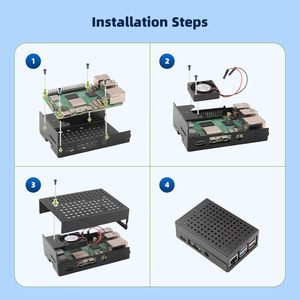 Caja de malla metálica de aleación de aluminio duradera con ventilador de refrigeración Compatible con Raspberry Pi 5 4GB 8GB-Módulos y kits electrónicos - Product Image 6