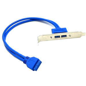 Cable USB 3,0 de doble puerto con IDC de 20 pines de carga rápida a 3A/5A Transferencia de datos de computadora de cobre puro iPhone Interfaz macho hembra