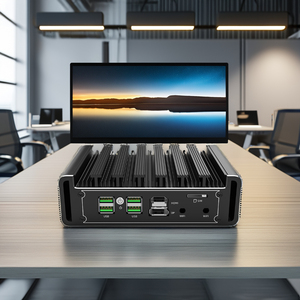 A buon mercato Fanless mini pc 11th Gen intel i3 1115 g4 CPU 4 lan computer desktop spazzolato custodia in lega di alluminio - Product Image 1