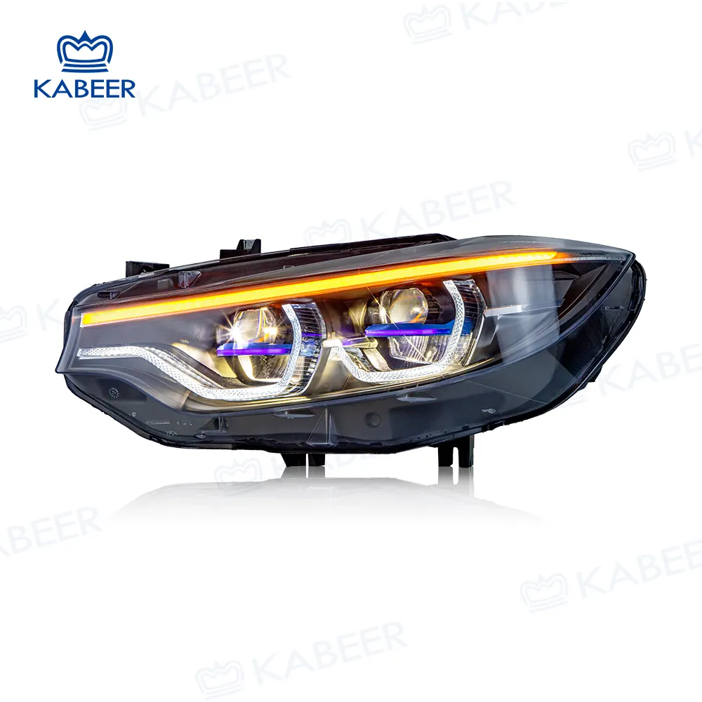 Farol de led f32 para bmw 4 séries f33, f36 f80 f82 f83 f32 f32, lâmpada modificada de xenon com farol de led completo