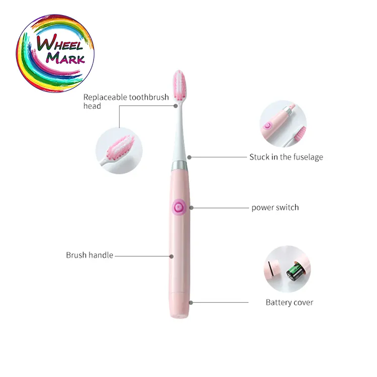 Escova de dentes elétrica no.7, escova de dentes elétrica ultrassônica automática de bateria