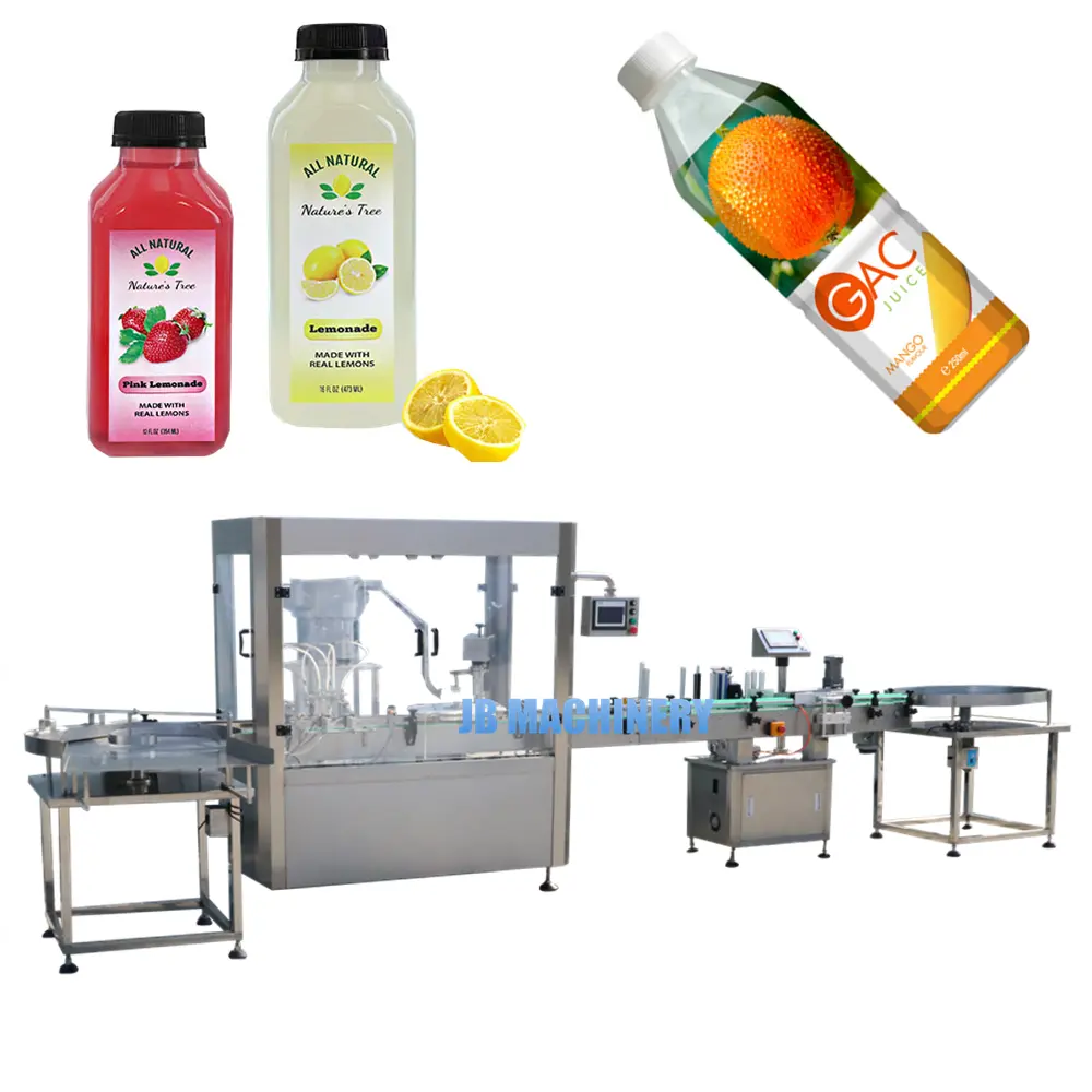 Máquina automática de llenado de zumo de frutas, línea de producción de bebidas, llenado de leche fresca, JB-YG4, 500ml, 1 litro