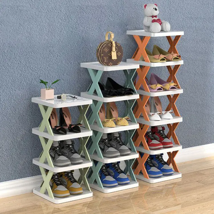 Sesame Spot Simple Shoe Rack Multi-layer Plastic Cheap Dormitory Shoe Cabinet Stackable Shoe Rack