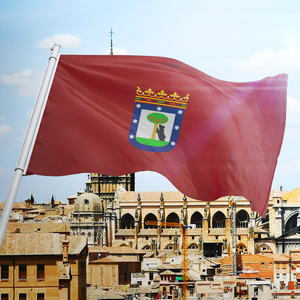 Quick Production of 100% Polyester <strong>Spanish</strong> Flag, Handflag and Banner Custom Madrid Flag - Product Image 1