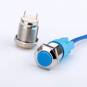 12mm plastica alta testa tonda colorata 1NO funzione momentanea interruttore a pulsante impermeabile interruttore a pulsante in metallo