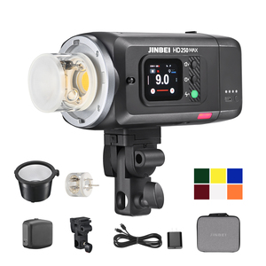 JINBEI HD250MAX 220w taşınabilir açık flaş ışığı HSS TTL flaş Speedlight 12W bi-renk modelleme işık - Product Image 1