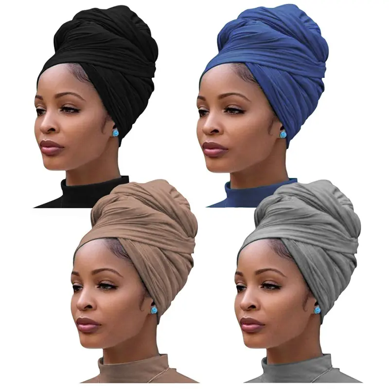 Designer Head Turban Knit Headwraps sciarpa per capelli Solid chemio Cap cravatta a fascia lunga per donna