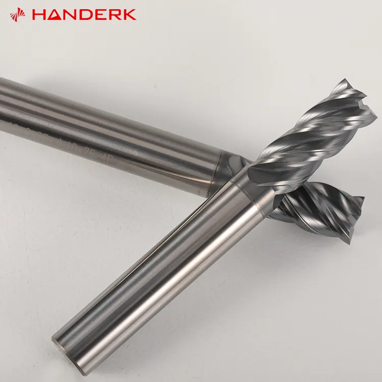 HANDERK 4 Fresas de alta alimentación de carburo de torno Hrc45/55/65/70 Fresa de punta cuadrada para herramienta CNC