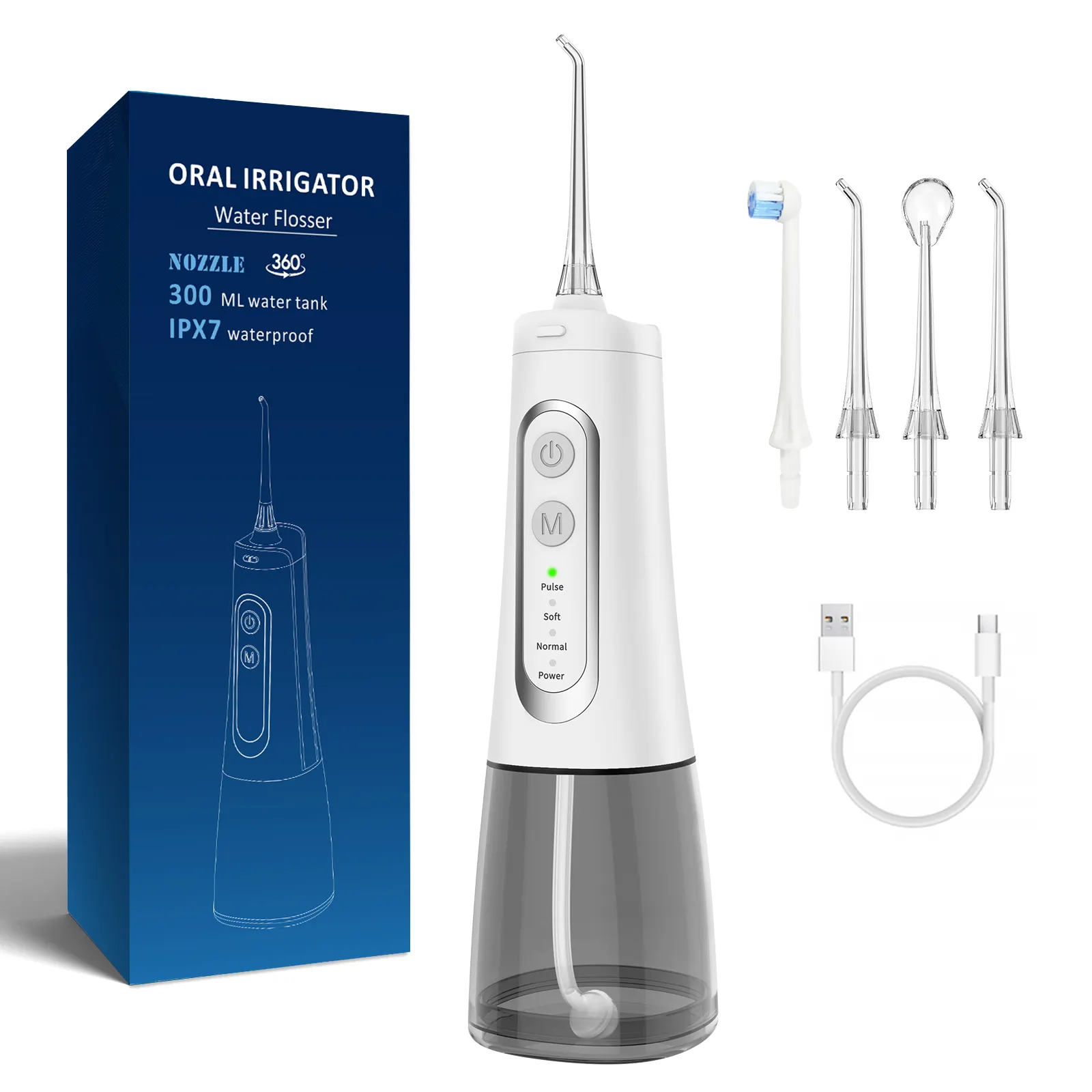 Irrigador de limpieza de dientes portátil, limpiador de dientes impermeable, limpiador bucal de viaje recargable, irrigador de agua Dental