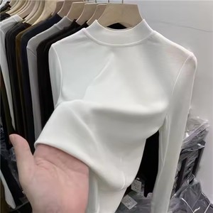 批发100% 棉长袖女式t恤长袖t恤定制标志女式t恤基础底街装
