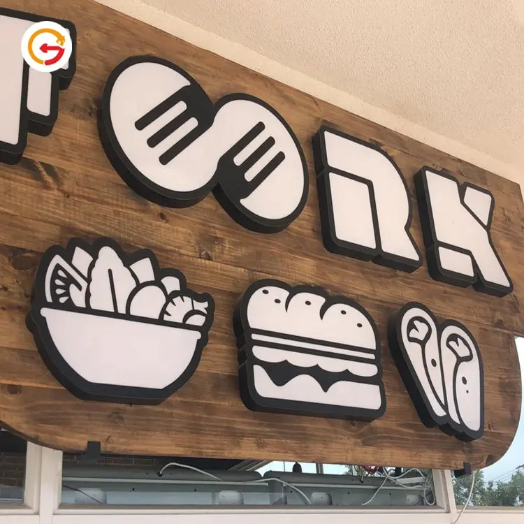 Señal 3D personalizada para restaurante, señal iluminada con logotipo de negocios, fabricante jagarsign