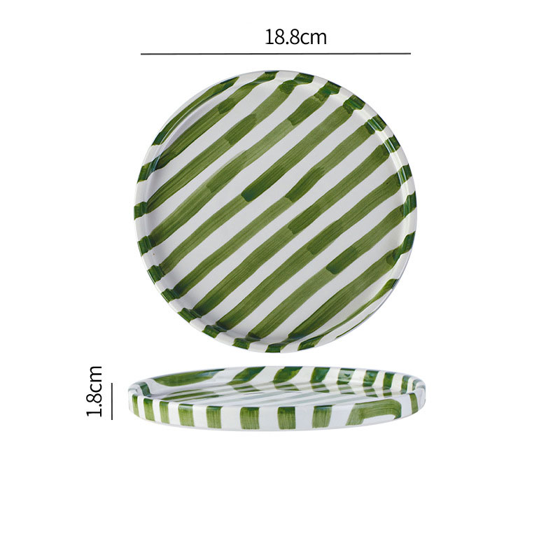 Plato verde-75 con raya central