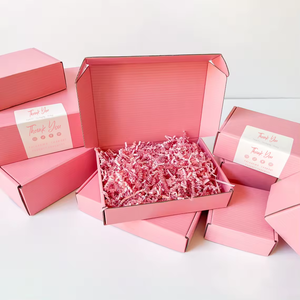 Ücretsiz örnek özel logo pembe renk kozmetik oluklu ambalaj posta gönderim kutusu nakliye kutusu kağit kutu - Product Image 4