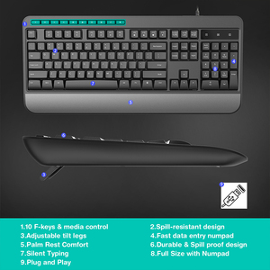 COUSO Großhandel benutzerdefinierte Büro-Computer-Tastatur und Maus ergonomisch volle Größe ergonomische verdrahtete Tastatur und Maus-Combo - Product Image 4