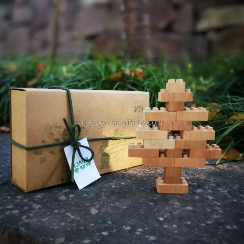 Árbol de navidad ecológico para niños, juguete de construcción de madera sólida, LWB3003, 2022