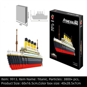 9913 Movie Series Mini khối Titanic tàu moc xây dựng gạch Bộ đồ chơi giáo dục Quà Tặng 3800pcs thuyền tương thích leginglys - Product Image 2