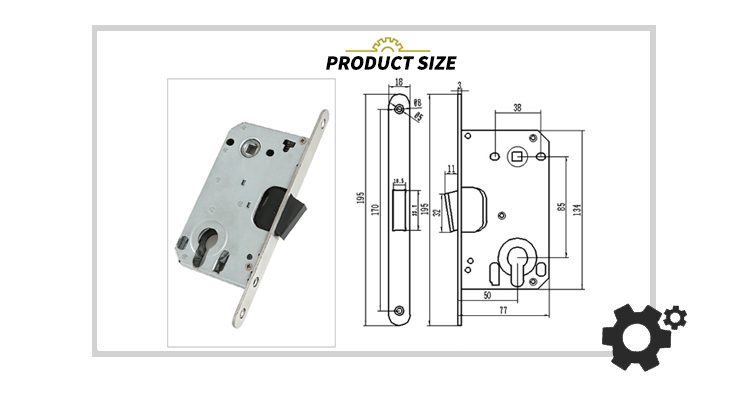 EADER European market  High safety  cylinder iron Lock body 85 50 Mortise  door lock Magnet Latch bolt