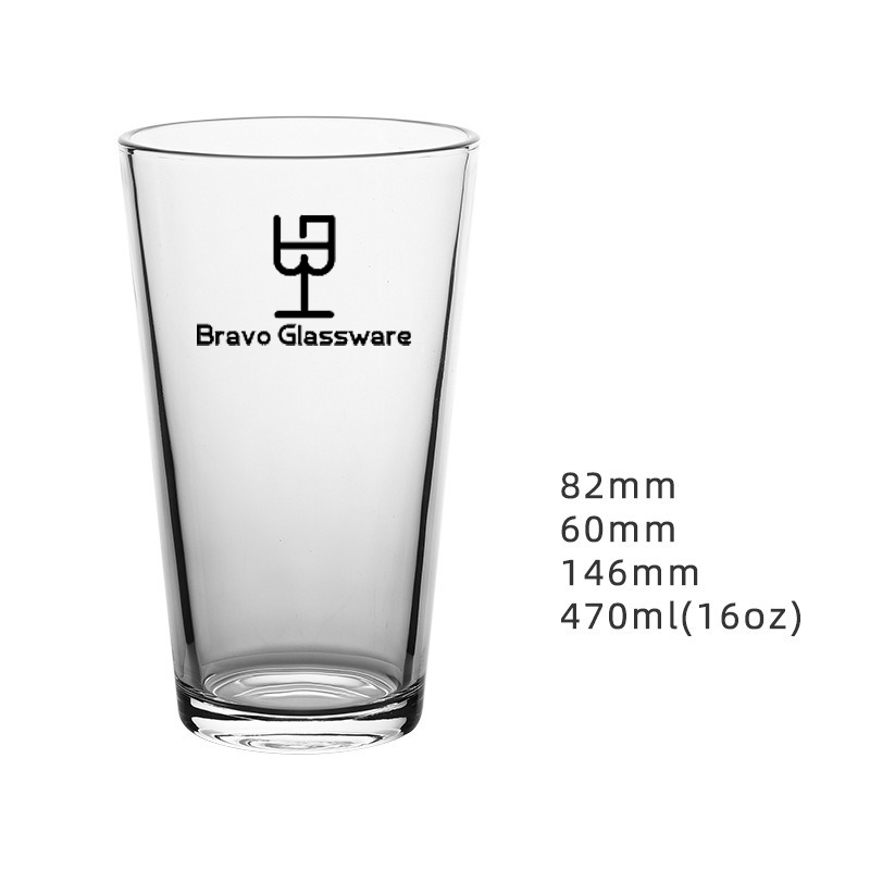 Verre à bière transparent de 470 ml / 16 oz, type "American Craft Pint"