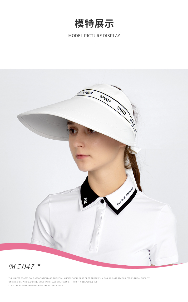 PGM MZ047 ladies embroidered hat golf oversized visor cap manufacturers