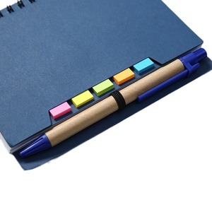 Bloc de notas Kraft con logotipo personalizado al por mayor con bolígrafo, notas adhesivas, cuaderno de papel Kraft ecológico, minicuaderno con bolígrafo