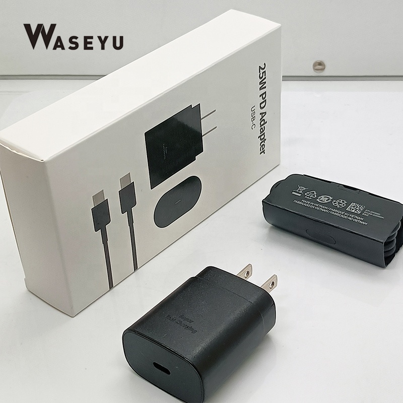 Black, 25W US Plug+c-c cable+box