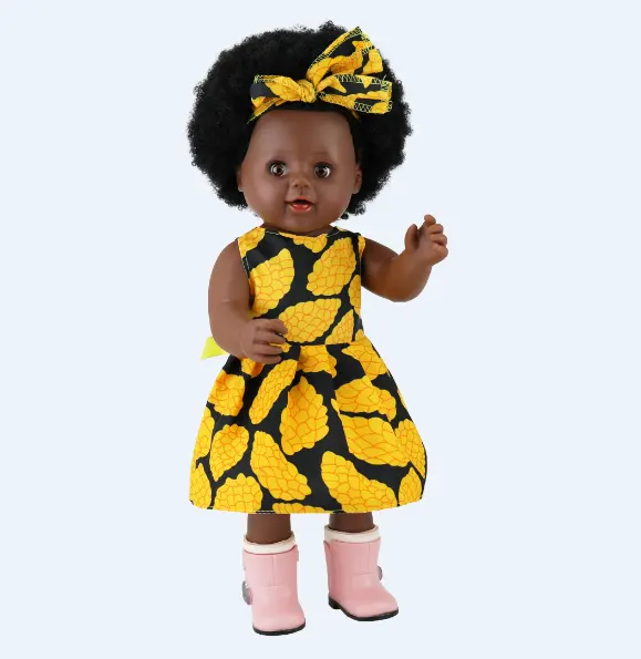 Bambole in vinile in vinile per bambini bambola africana nera rinata realistica fatta a mano in silicone per tutto il corpo