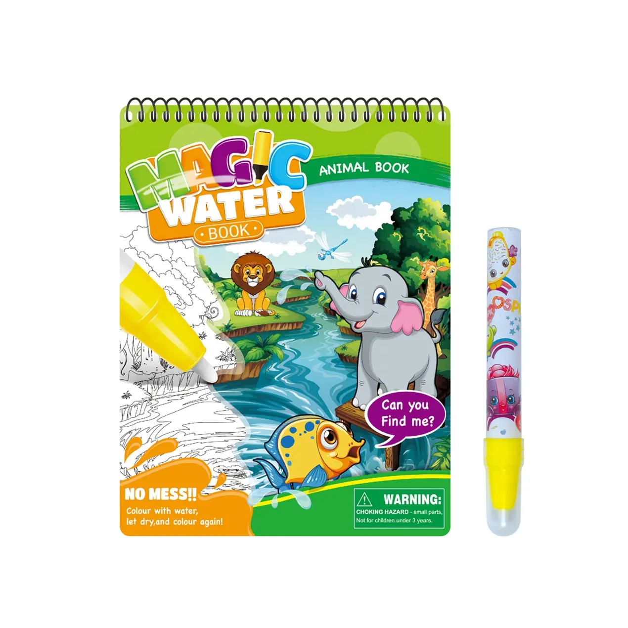 2020 melhor-venda aqua mágica reutilizável, imagens dos desenhos animados doodle livro com caneta, desenho de coloração da água, brinquedos para crianças