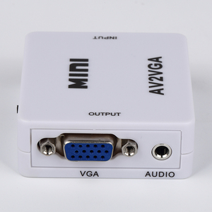 1080P Rca Cvbs影音至Vga适配器Av2Vga视频转换器，带Usb电源电缆，用于计算机电视投影仪显示