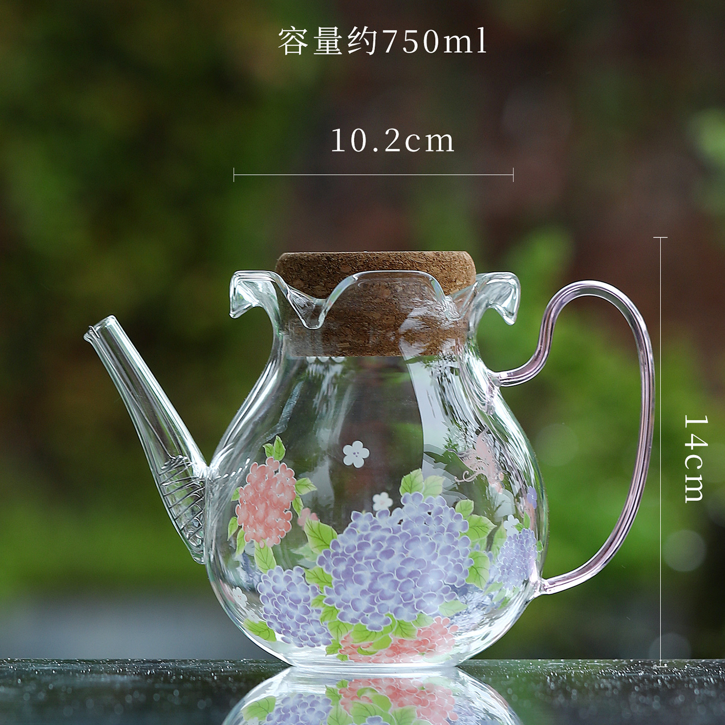 Tetera con boca de flor de la serie de flores de hortensia