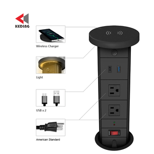 Enchufes y enchufes de toma de corriente eléctrica de escritorio de mesa de EE. UU. EE. UU. UE AU Receptáculo Tira de extensión de alimentación de elevación manual - Product Image 1