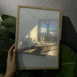 创意3d装饰相框木质亚克力夜灯发光透射画木质支架发光二极管台灯
