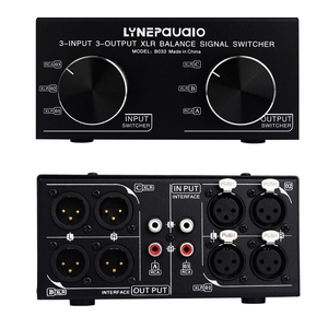 3入力から3出力までの完全バランスXLR信号パッシブステレオセレクタースイッチスイッチャー/バランスXLRからアンバランスオーディオコンバーター - Product Image 3