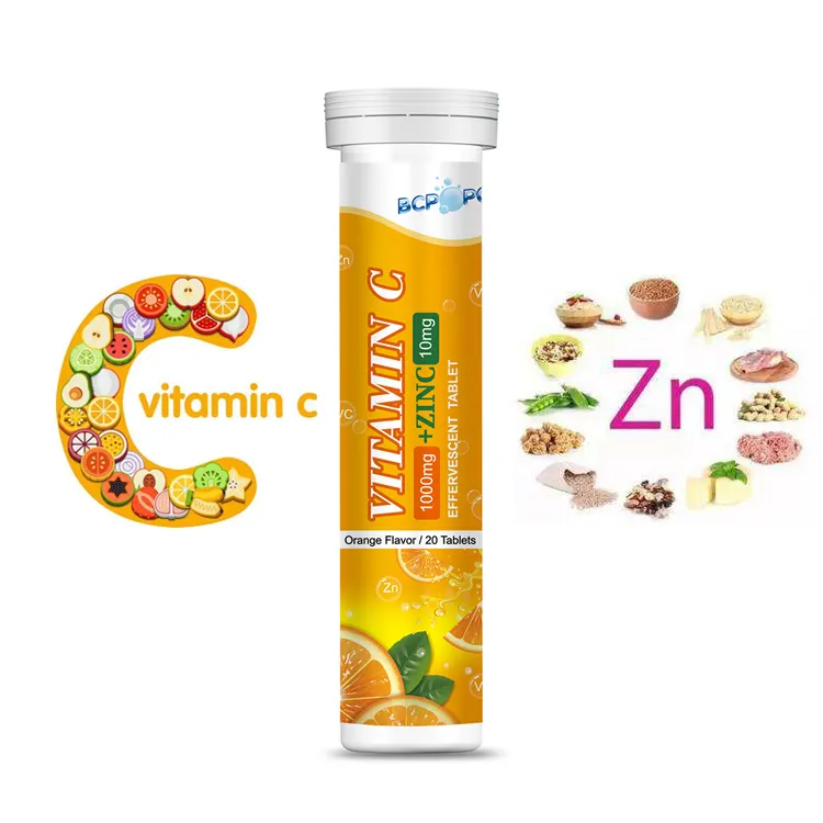 Neu angekommenes Vitamin C 1000mg plus Zink-Brause tablette