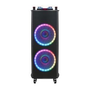 NDR-1212Sポータブルハイパワーサウンドシステムデュアル12インチ屋外スピーカー、BT接続とダイナミックLEDライト付き - Product Image 1