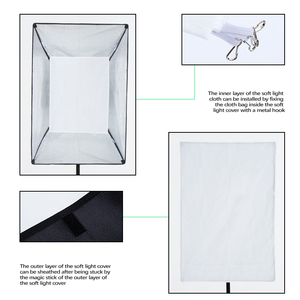 Fotoğraf stüdyosu Softbox 50x70cm 20 "X 28" fotoğraf Softbox taşınabilir dikdörtgen yumuşak kutu ışık için - Product Image 4
