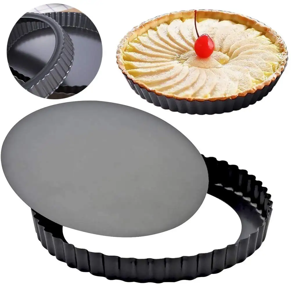 Mini Tart Pan nhôm mini Pie Pan lá chắn không dính quiche chảo với có thể tháo rời dưới Pie lớp vỏ bảo vệ lá chắn phù hợp