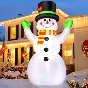Giáng sinh inflatables khổng lồ Snowman trang trí ngoài trời sáng LED ánh sáng thời tiết cho sân vườn Patio Lawn Đảng Xmas Quà Tặng - Product Image 1