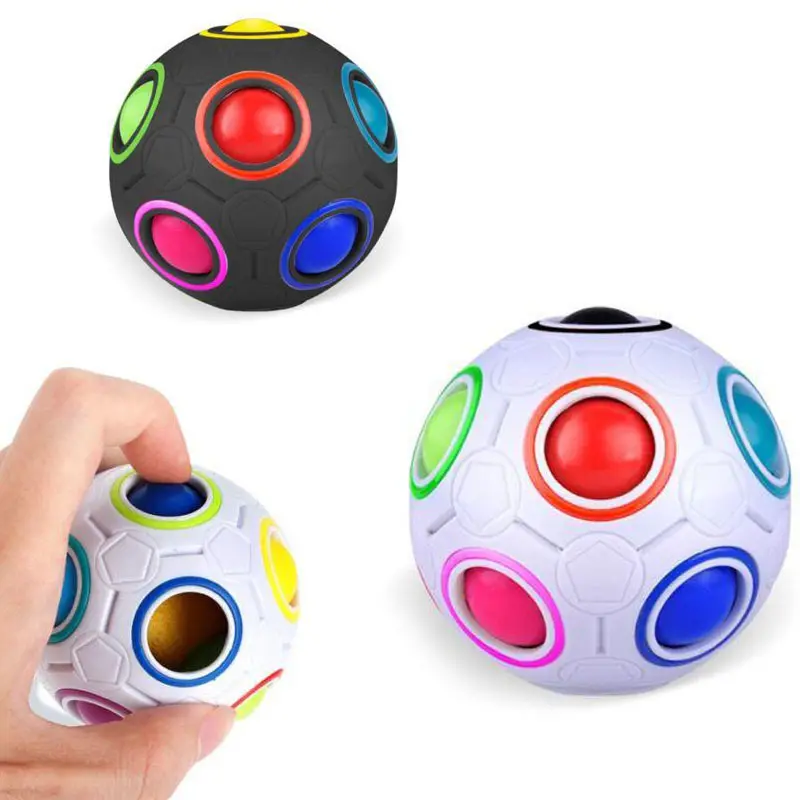 Amazon Offre Spéciale Balle Magique Arc-En-Ciel Fidget Jouet de Balle Boule de Puzzle Cube Magique Jouet Anti-Stress Jeu