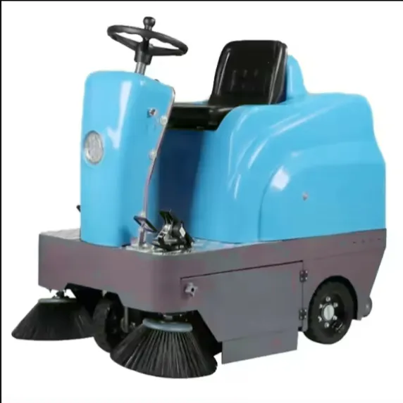 SC1250F Best quality industrial electrical ride on type double brush street sweeper machine