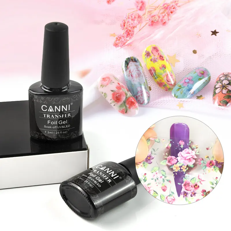 89611 Canni 7.3Ml Transfer Folie Gel Nagellak Soak Off Led Uv Gel Varnish Snelle Droge Star Lijm Stempel gel Folie Nar Art Decoratie