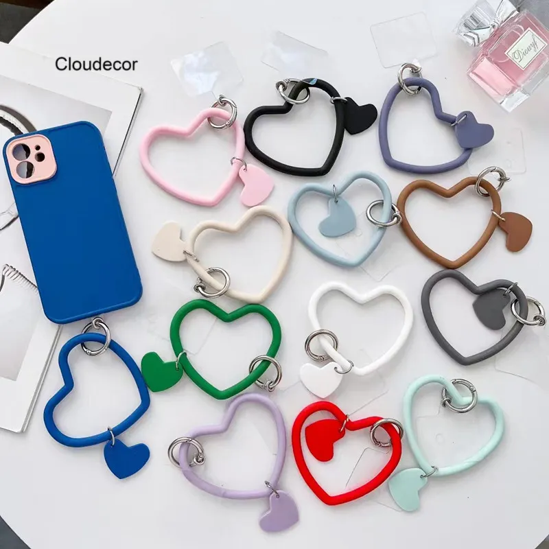 Universele Schattige Liefde Hart Mobiele Telefoon Armband Telefoon Polsband Zachte Siliconen Anti-Verloren Mobiele Telefoon Pols Armband